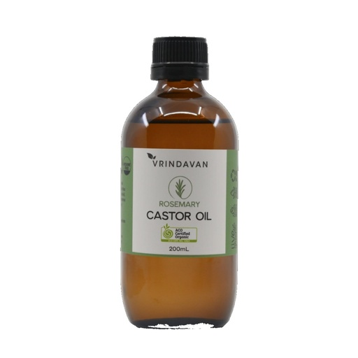[VCOR10] Castor Oil, Rosemary Infused, Organic - Glass bottle 200ml