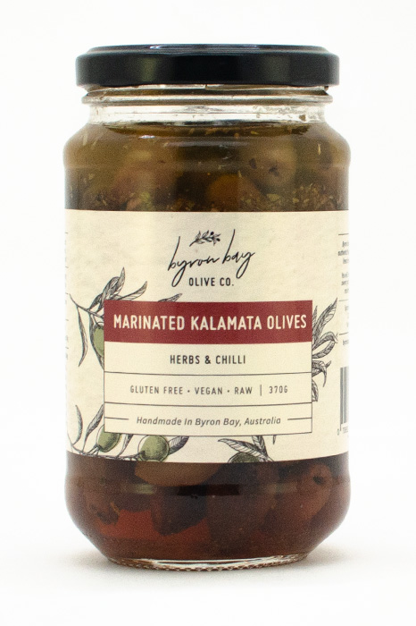 [Oli-CMKO375] Kalamata Herb & Chilli  Marinated Olives 375g