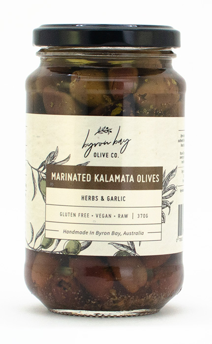 [Oli-HGMKO375] Kalamata Herbs & Garlic Marinated Olives 375g