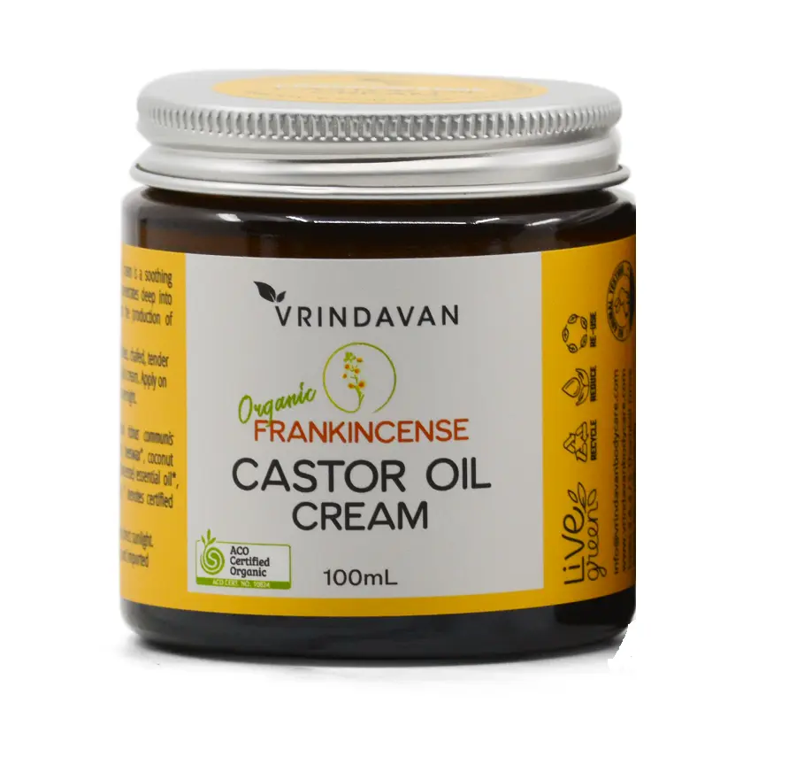 Certified Organic Castor Oil Cream - Frankincense - 100ml