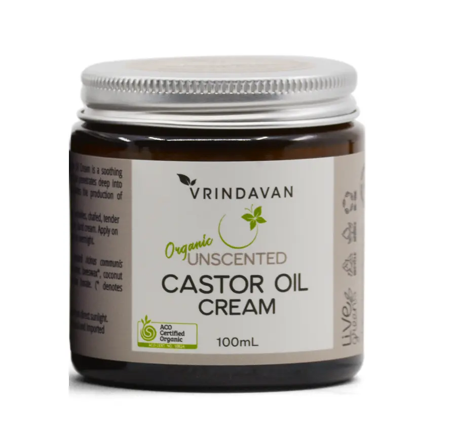 Certified Organic Castor Oil Cream - Unscented - 100ml