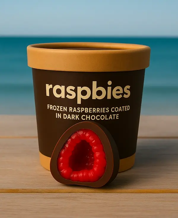Frozen Raspberries in Dark Chocolate