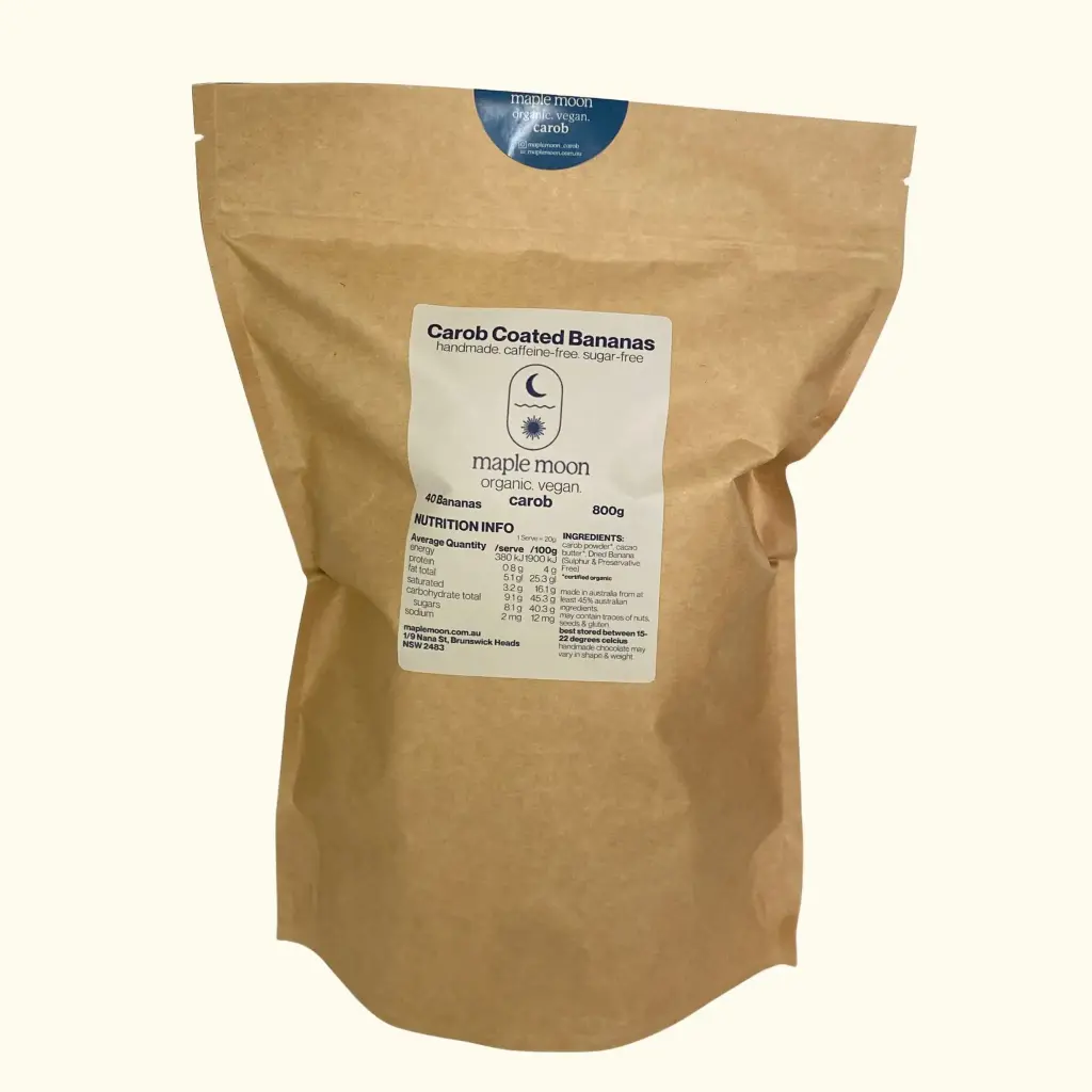 Carob Coated Bananas 10gram - 40 Units bag