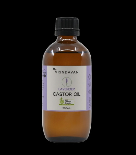 [VCOL09] Castor Oil, Lavender Infused, Organic - Glass bottle 200ml